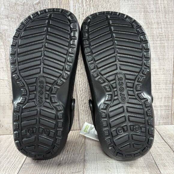 Crocs Classic Lined Clogs Little Kids PS Size 13 Slip On Shoes Sandals Black - Picture 10 of 11